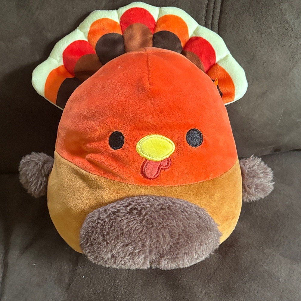 Squishmallows Orange and Brown Turkey Stuffed Animal